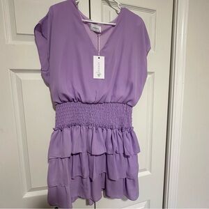 Purple Adrienne Ruffle Dress